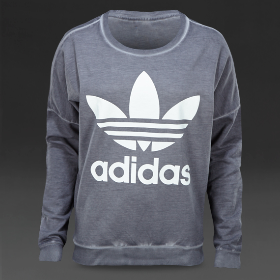 Adidas Originals Washed Sweat Dark Grey for Women